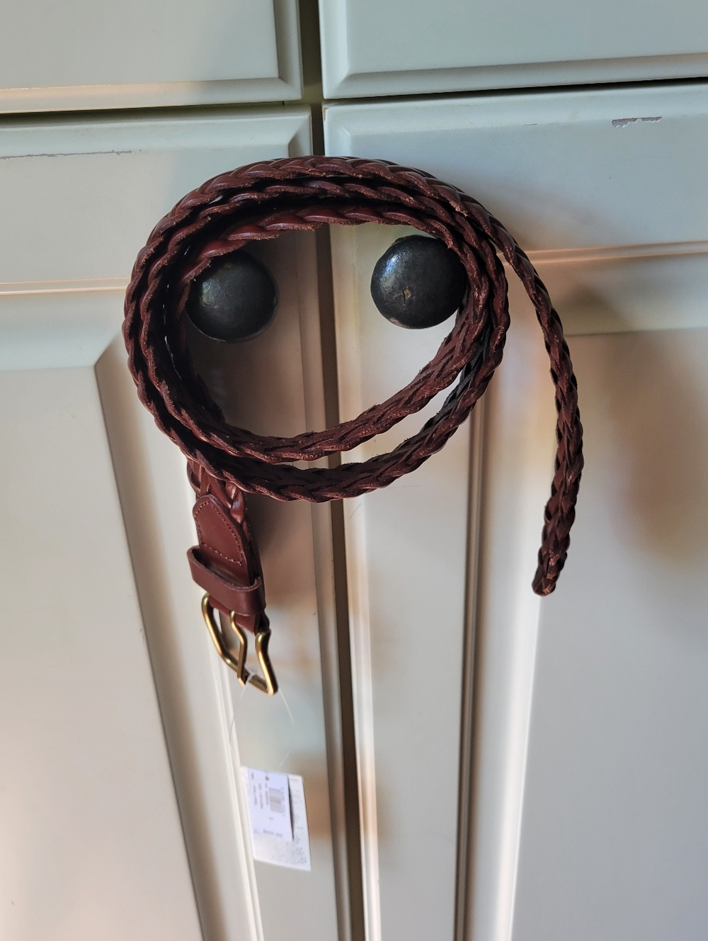 Nwt GAP Cow Leathet Brown Braided Belt Gold Hardware Mens size 34"